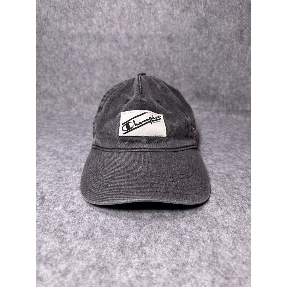 Champion New York Washed Gray Cotton Adjustable Strapback Dad Hat Baseball Cap